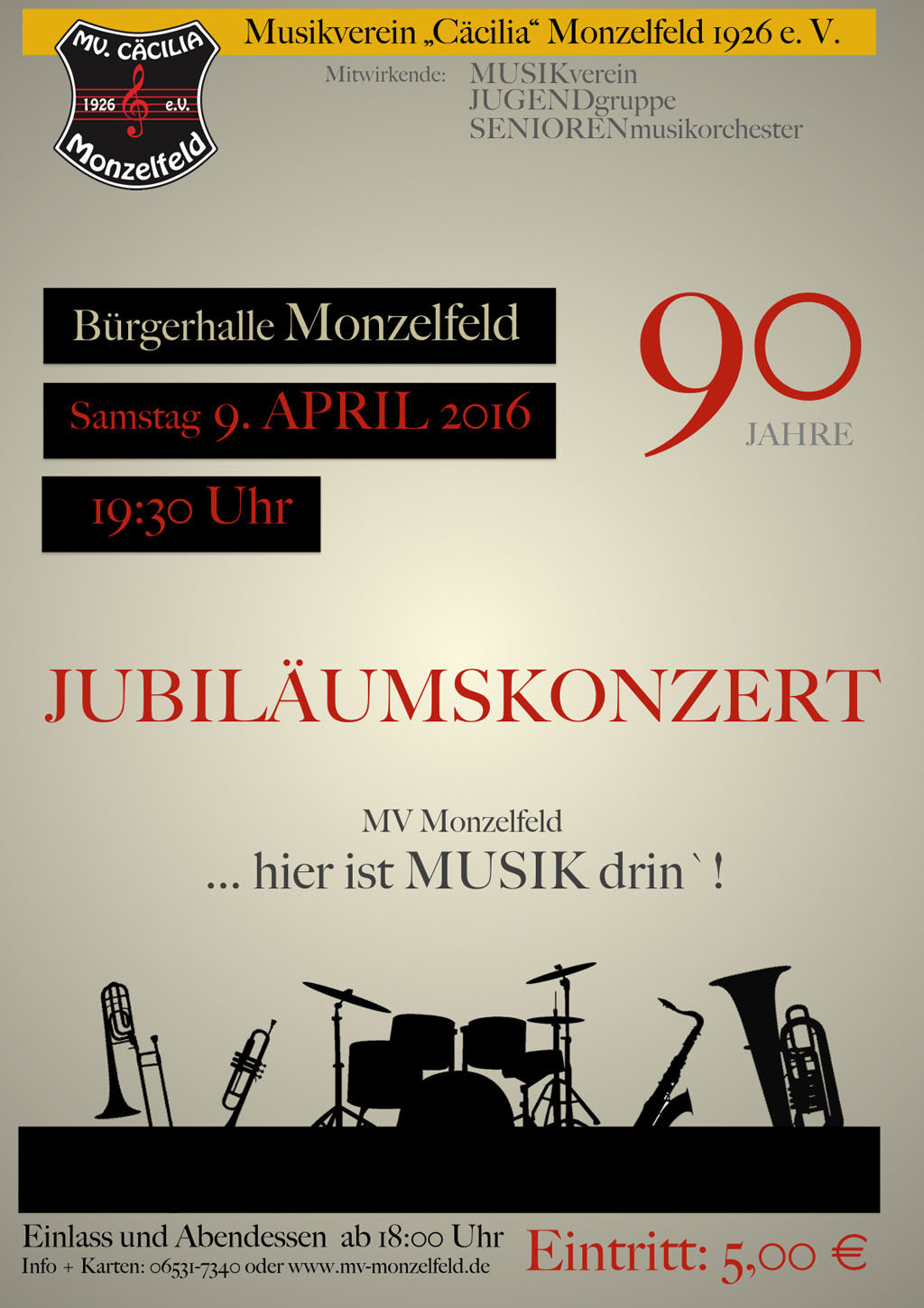 Jubiläumskonzert MV Monzelfeld